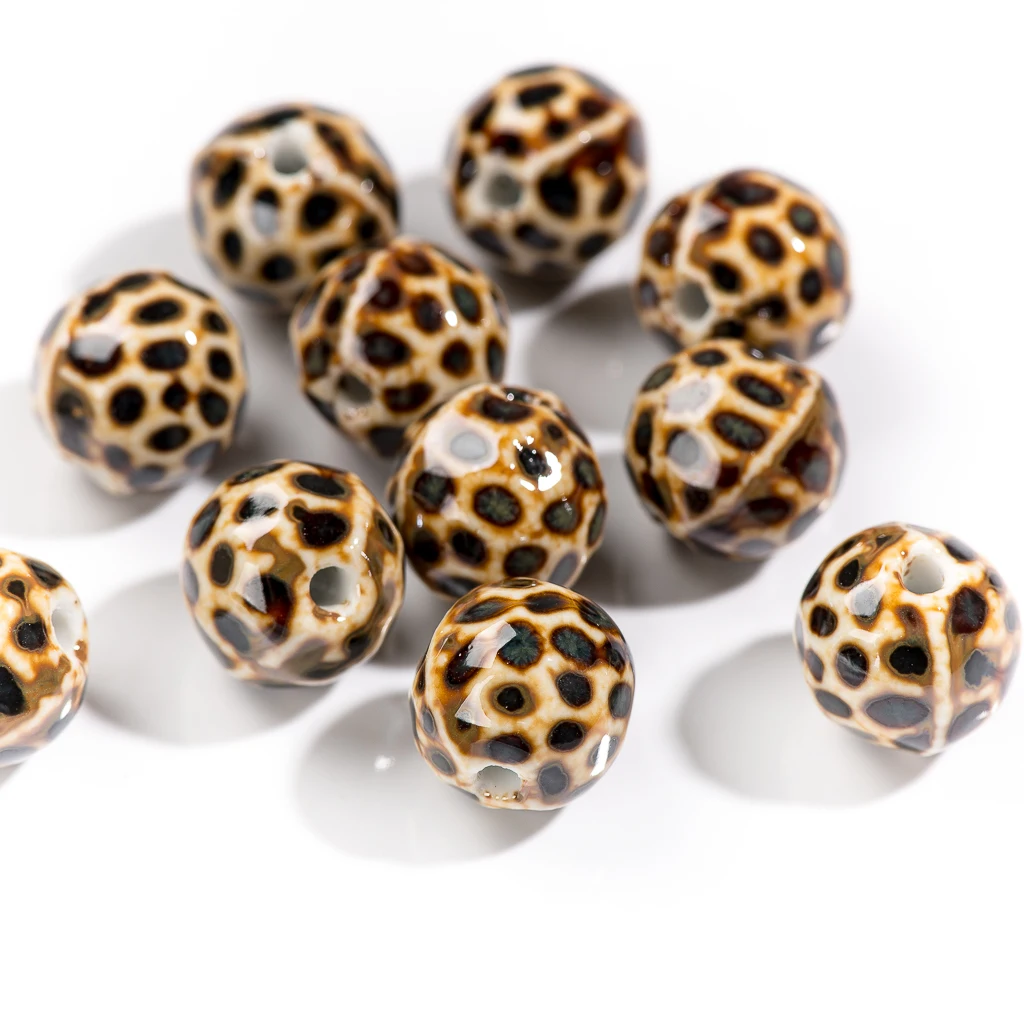 10pcs  Leopard Ceramic Beads High Quality Porcelain Jewelry Accessories for jewelry making #MY262