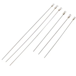50pcs Hard Steel Wire Long Pole Fishing Swivel Stainless Steel Barrel Rolling Connector Fishing Accessories Tackle