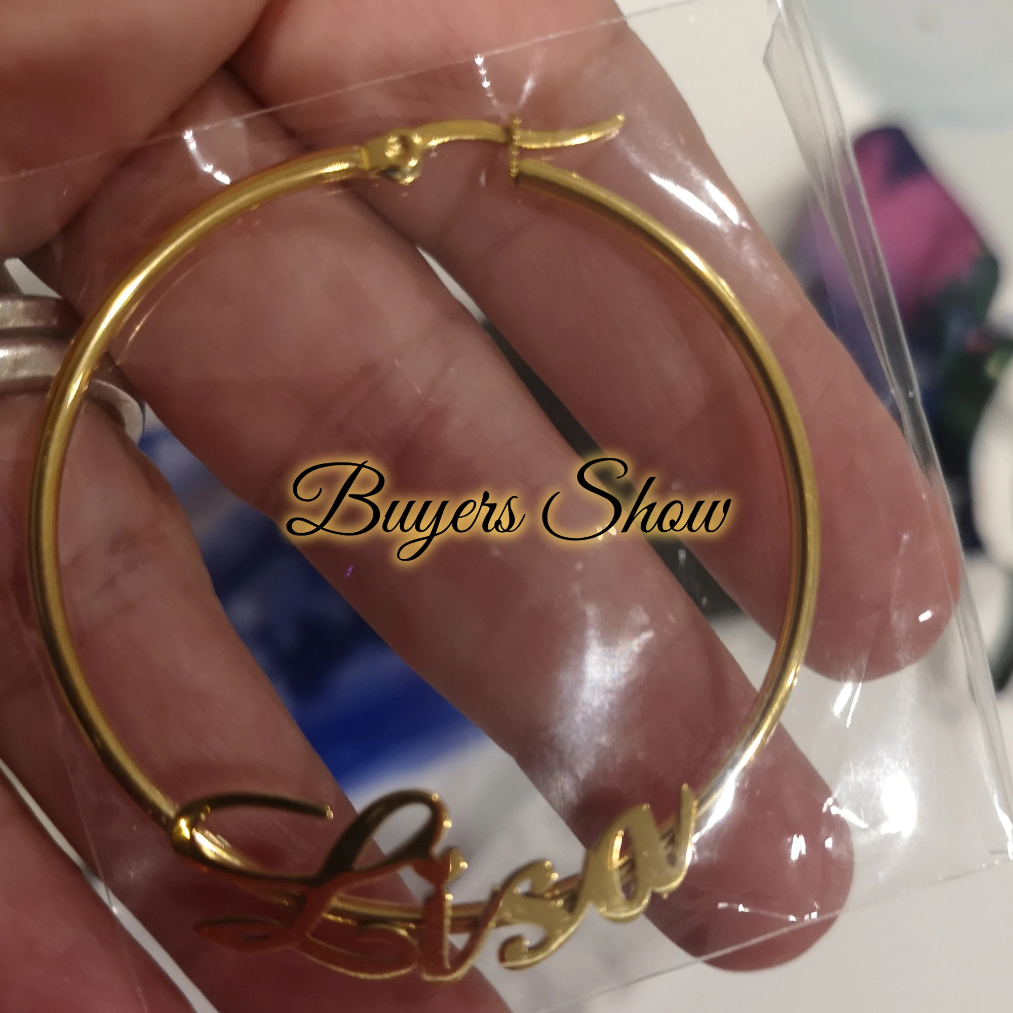 Sipuris 30-60 MM Custom Name Round Earring Stainless Steel Personalized Customize Name Hoop Earrings Jewelry for Women Girls