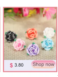 50 teile/los 15mm Bunte Nette Polymerclay Flatback Rose Blume Perlen Gemischt Für Diy Handwerk Schmuck Zeug Dekoration Zubehör – Detail 7