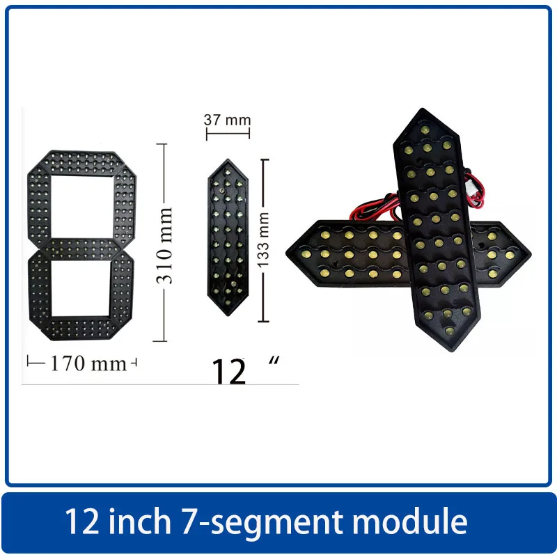 waterproof digital led display numero modulo destaque ao ar livre preco tempo temperatura numero 12 segmentos 01