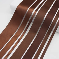 5 Meter/Lot Brown Color Polyester Grosgrain Double Face Satin Ribbon For Men's Birthday Party Gift Packing Craft DIY Accessories