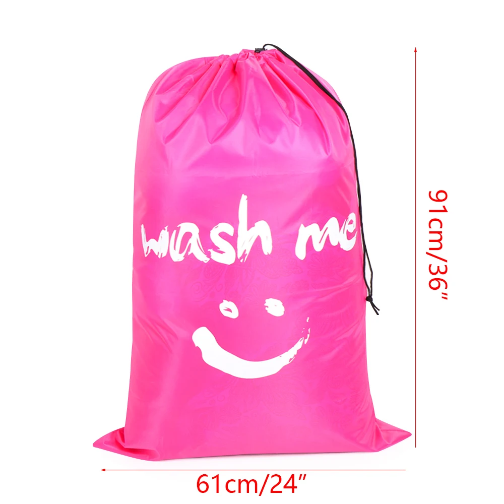 1pc Nylon Foldable Storage Bags Wash Drawstring Laundry Bag Organizer Wash Travel Storage Pouch Home Organizer Wholesale Hot