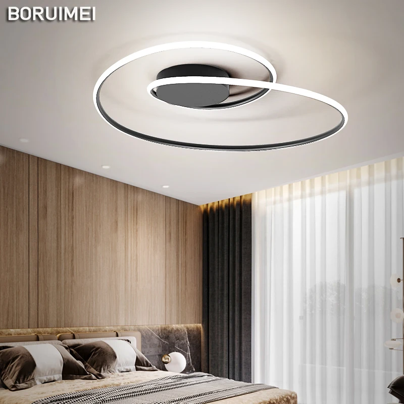 

Acrylic Led Ceiling Lights Indoor Lighting For Living Dining Room Kitchen Bedroom Black/White Lamp AC90-260V Fixture Minimalist