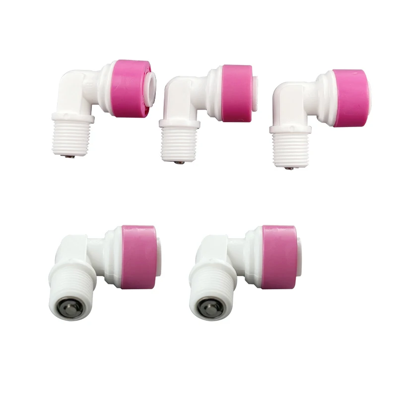 

5Pcs 1/8" Male 1/4" Tube Elbow Quick Connection Check Valve Fittings Aquarium RO Water Filter Reverse Osmosis System