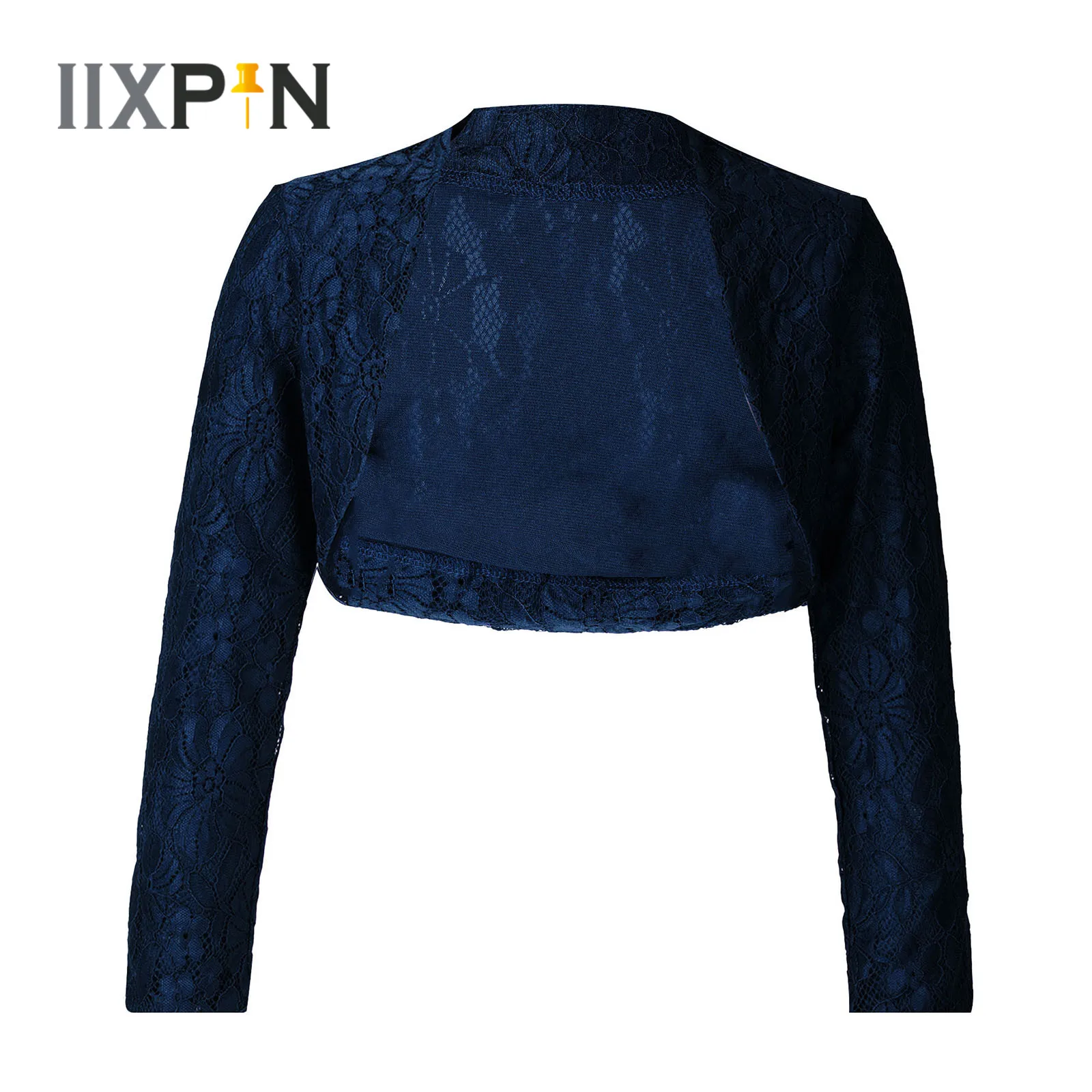 

Girls Floral Lace Shrug Shawl Long Sleeve Open Front Bolero Cardigan Elegant Dancewear Birthday Wedding Party Jackets Kids Wraps