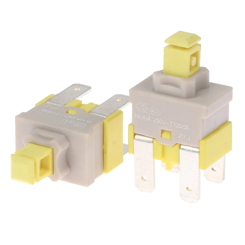 1pcs E-Switch PA512C Self-locking Switch 4pin Dishwasher Vacuum Cleaner Power Button Switch 16A 250V