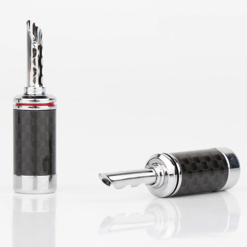 4MM BFA Bananenstecker Kohlefaser-Lautsprecherkabel Bananenanschluss BFA-Steckverbinder Audio-Lautsprecher Bananenstecker-Buchse – Detail 3