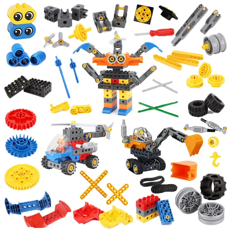 Big Building Blocks 9656 Technology Bricks Teaching Aids Mechanical Model Gear Accessories Assembe Education Toys For Children