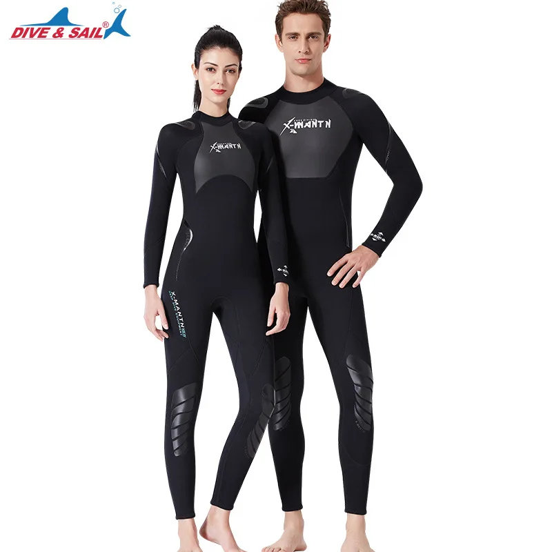 Taobo DIVE SAIL New 3mm Wetsuit Men's One-piece Warm Wetsuit Women's Long-sleeved Cold-proof Snorkeling Winter Swimwear