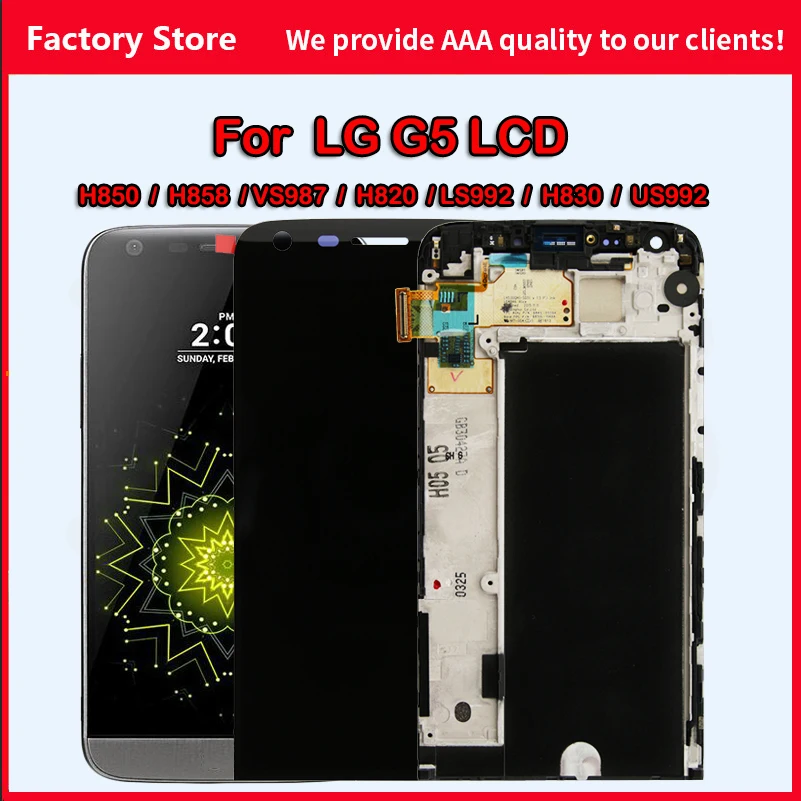 Original Display For LG G5 LCD Touch Screen with Frame Digitizer For LG US992 H850 H858 VS987 LS992 H820 LCD Replacement Screen