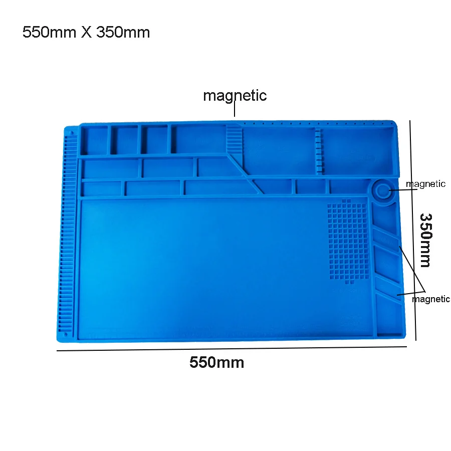 Siliconen soldeermat Pad Bureauplatform voor lasstation Ijzer Telefoon PC Reparatie Magnetische warmte-isolatie Geen lood S-160