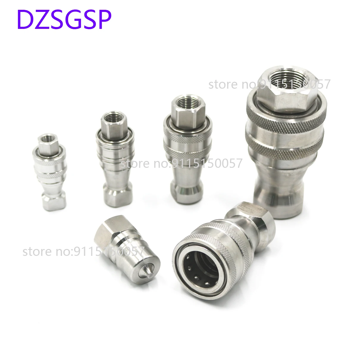 Hydraulic Quick Coupler Connector 1/8 1/4 3/8 1/2 3/4 1  BSP Male Famale Close Type Stainless Steel Peneumatic  Hydraulic Quick