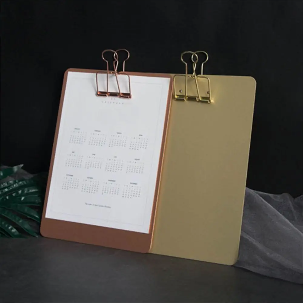 1PC A5 Metal Clipboard Collect Book Clips Document Holder Menu Bill Folder Clipboard Writing Pad Office Supplies