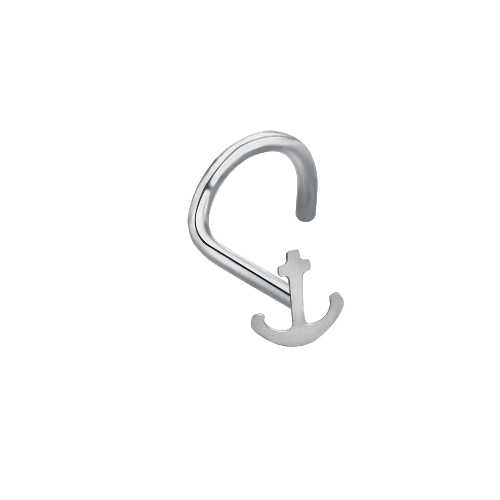 Stainless Steel Moon Heart Skull Nose Stud