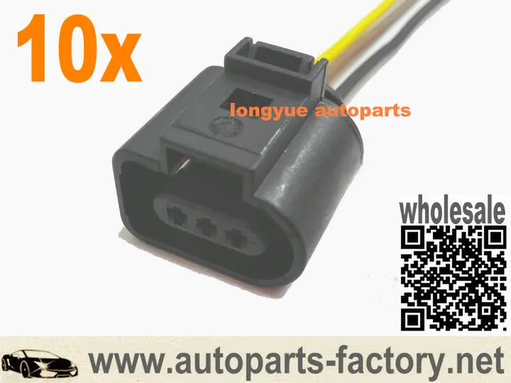 

10pcs 3 Pin Camshaft Sensor Plug Socket 1J0973703 For Audi VW 02-04 Audi A4 A6 AVK