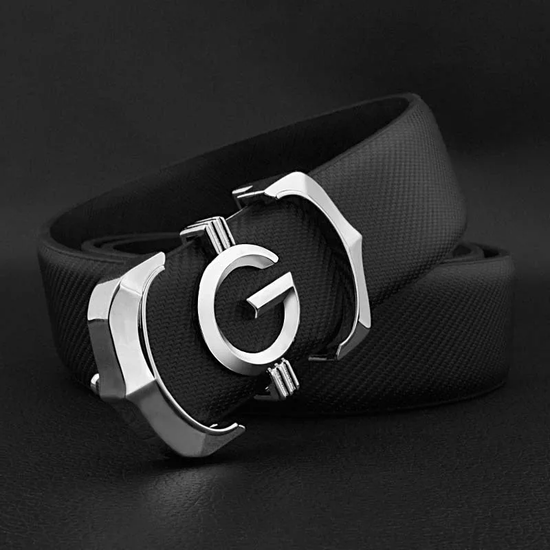 New Men\'s Belt Leather Smooth Buckle Casual Belt Youth Fashion Trend Pants Belt G Letter Luxury Belt Designers Men