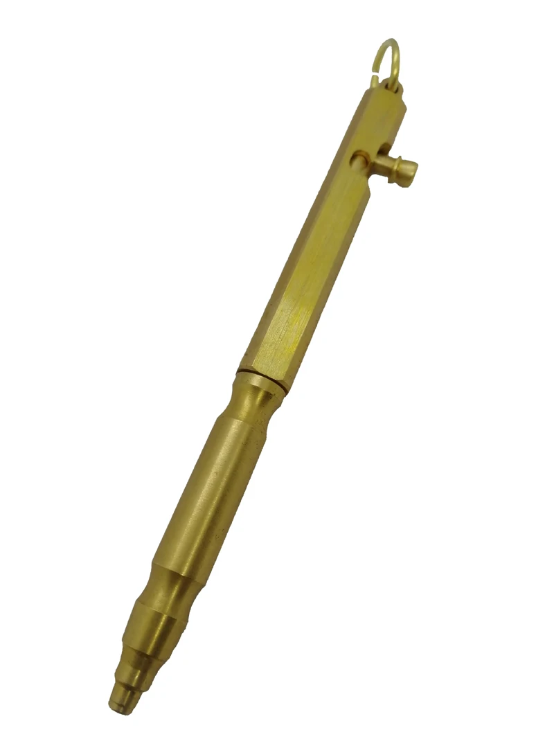 

ACMECN 57g Heavy Solid Brass Cool Blot Portable Delicate Signature Pen CNC Hand-made Ballpoint with Utility Key Ring 1755B