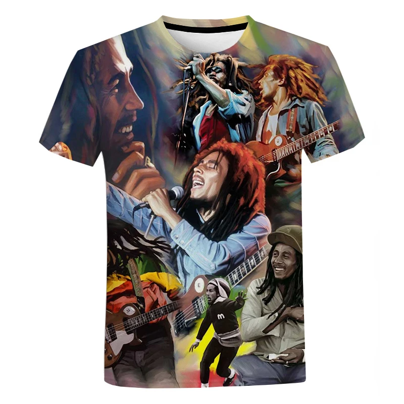 Bob Marley Reggae Style Oversized T-shirt Men Women Hip Hop Fashion Casual Short Sleeve Unisex Harajuku Streetwear Cool T Shirt