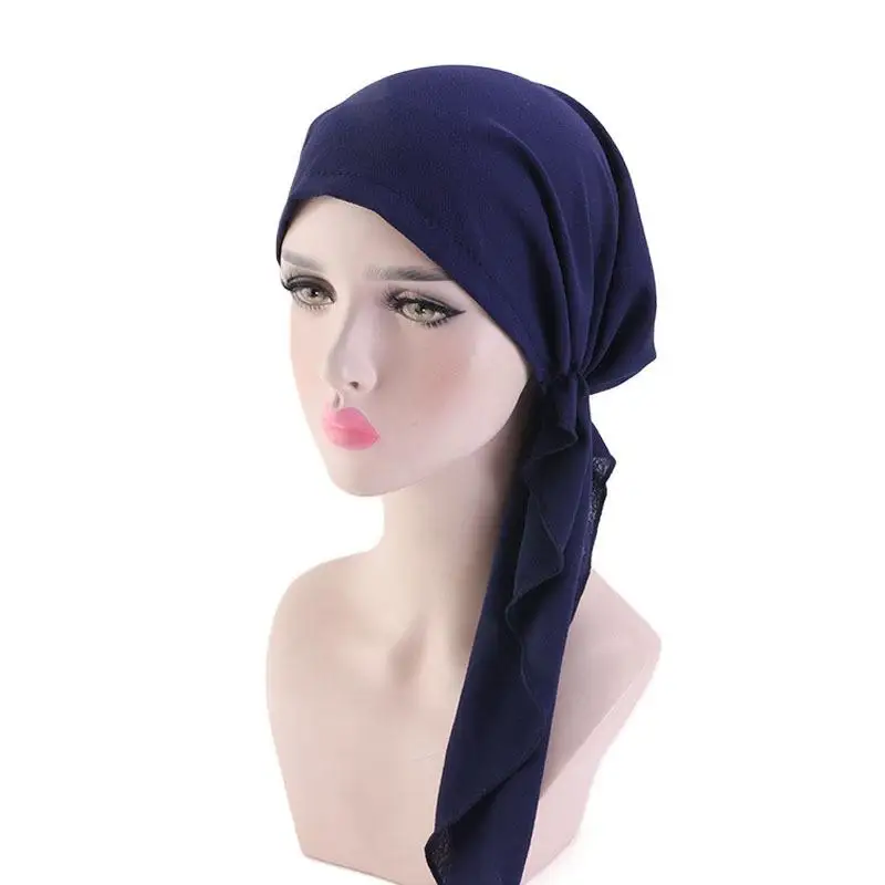 Wanita Muslim Dicetak Hijab Hat Sorban Kanker Kemo Topi India Beanie Bunga Kepala Membungkus Syal Menutupi Rambut Hiasan Kepala Topi baru