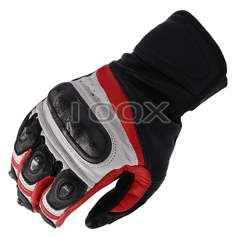 Chevrons Leather Gloves Men Moto Guantes Motorbike Motorcycle MX BMX Dirt Bike Moto White Black Red Luvas For Adult