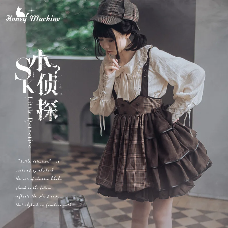 Lolita Japanese Style Punk Girl British Jk Uniform College Style  Falbala High Waist Victorian Dress  Kawaii Girl Cosplay