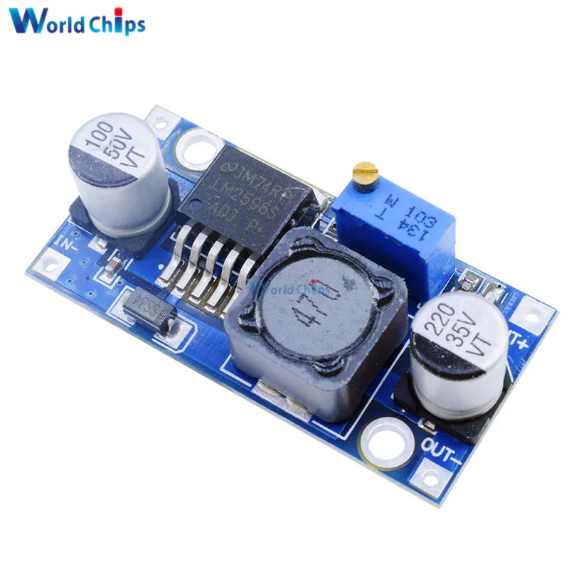 DC-DC Step Down Buck Converter Module LM2596 3.2V-40V To 1.25V-35V Adjustable Power Voltage Regulator 43x21x14mm High Efficiency