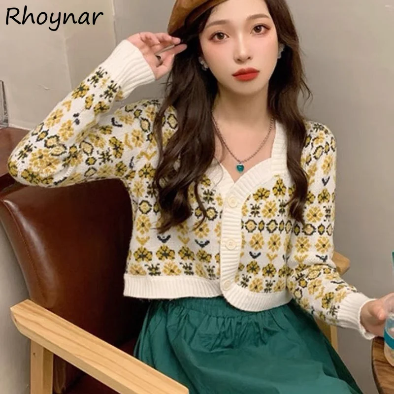 

Cardigan Women Cropped Female Sweaters All-match Preppy Style Kawaii Girls Leisure Daily Cozy Chic Newest Autumn Mujer Vintage