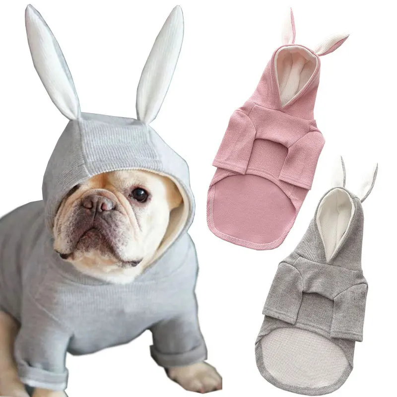 Pet Dog Clothes Cute Rabbit Ear Design For Small Dogs Coat Winter Dog Hoodies Puppy Cat Clothing For Dogs Pug French Bulldog