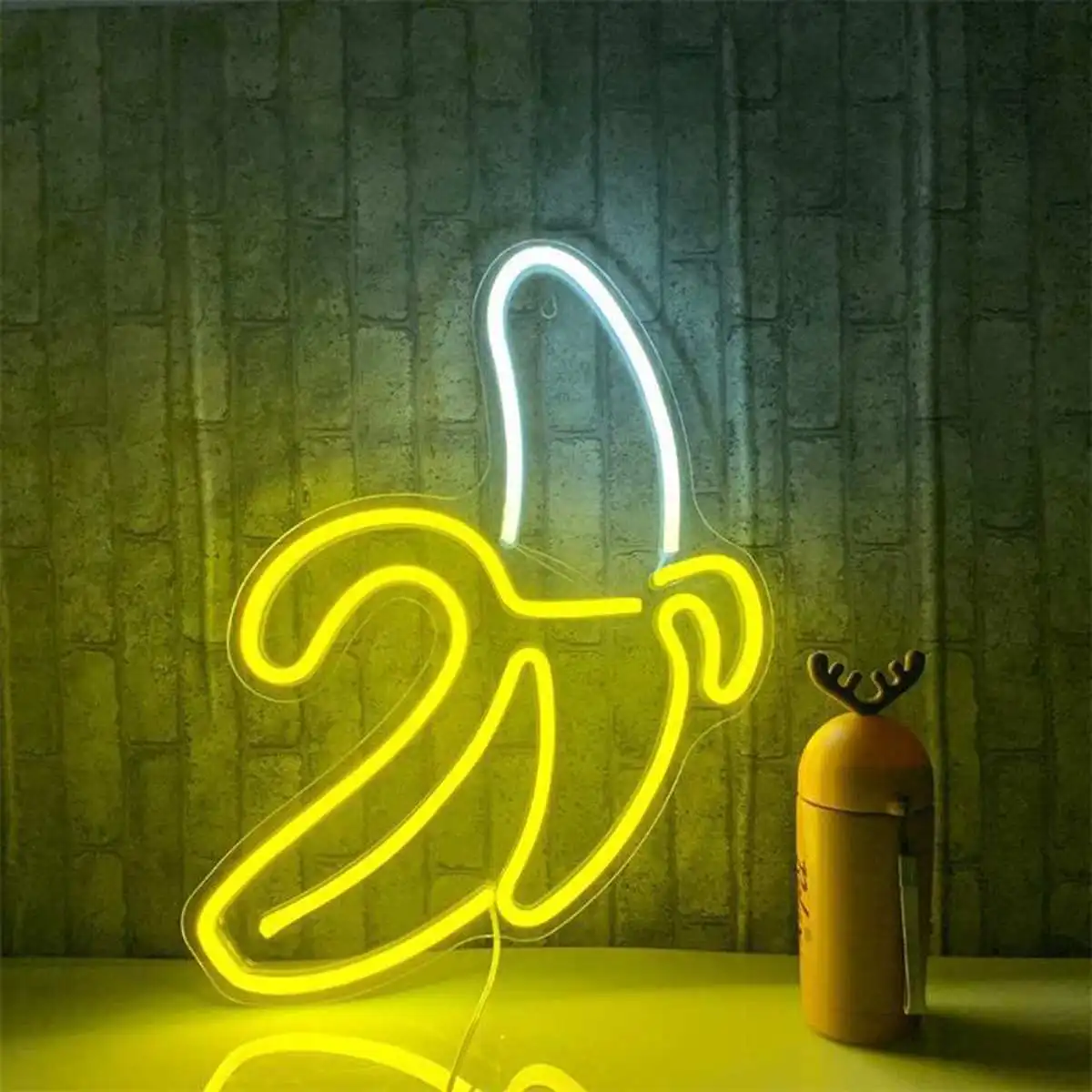Lampu Neon Pisang Seni Hiasan Dinding Tanda Getaran Led Lampu Neon USB Bertenaga LED Lampu Tanda Neon untuk Kamar Tidur Pesta Dekorasi Rumah