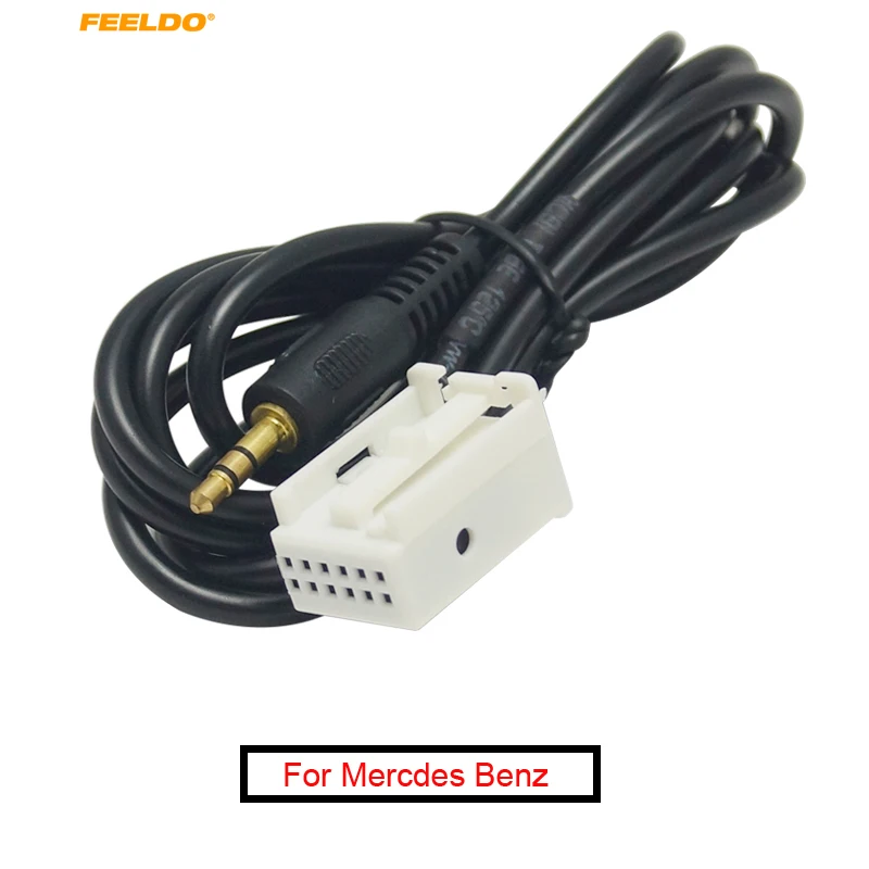 

FEELDO 1PC Car 3.5mm Male Jack AUX Adapter Cable For Mercdes Benz Comand APS NTG GL W169-221 Audio Cable Data Wire #FD5719