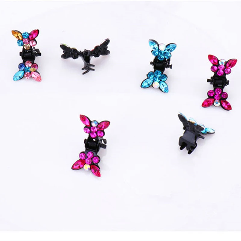 12PCS/Lot Girls Small Cute Crystal Butterfly Metal Hair Clips Headband Hairpins Hair Oranment Fashion Hair Accessories