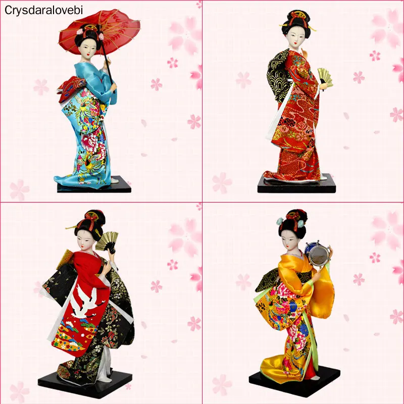 25cm Statuette Ethnic Japanese Geisha Dolls Kimono Dolls Belle Girl Lady Collection Home Decoration Miniature Figurines