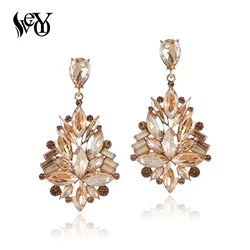 VEYO Hyperbole Big Crystal Drop Earrings Vintage Wedding Party Earrings For Women Fashion Jewelry Gift New