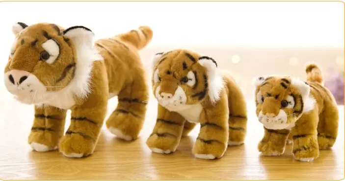 Standing Yellow Tiger Plush Toy Lovely Simulation Soft Doll Tiger Gift for Birthday W1759