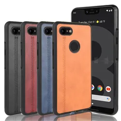For Google Pixel 3 Case Calfskin PU Leather lines Hard Back Cover Case For Google Pixel 3 XL 3XL Pixel3 Pixel3XL Phone Cases