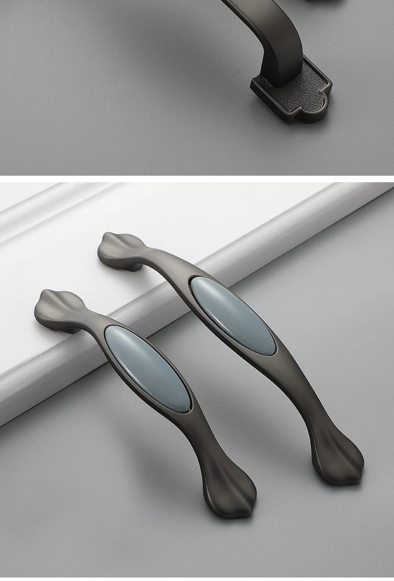 WV Blau Grau Keramik Schrank Möbel Hardles Wardrob Griff Tür Knosb Schrank Zieht Mediterranen Stil Schrank Tür Hardware – Detail 21