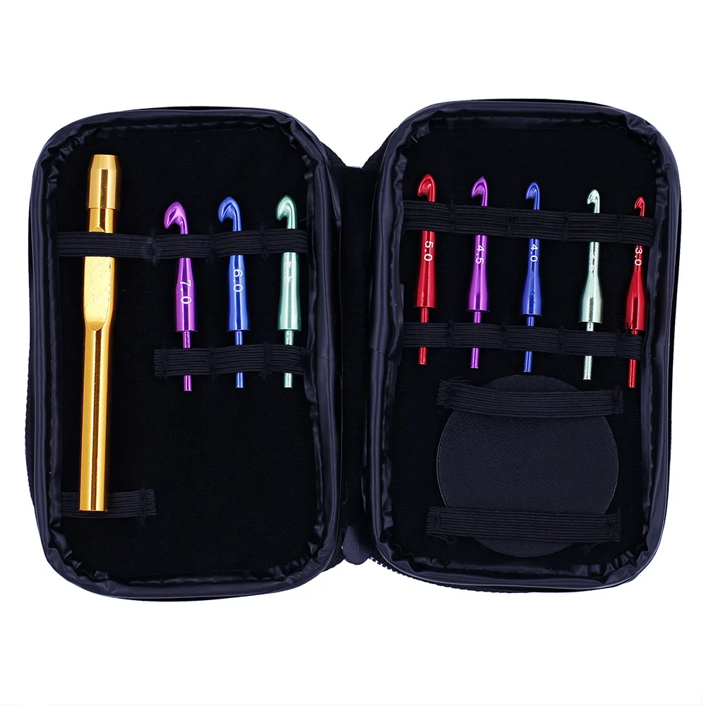 8PCS Aluminum Interchangeable Crochet Hook Set Detachable Crochet Needles Yarn Sweater Needles Knitting Set with Bag