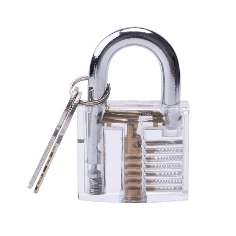 7Pcs/lot Transparent Locks Padlock Set Lock Pick Cutaway Training Tools Practice Lock for Locksmith Tools