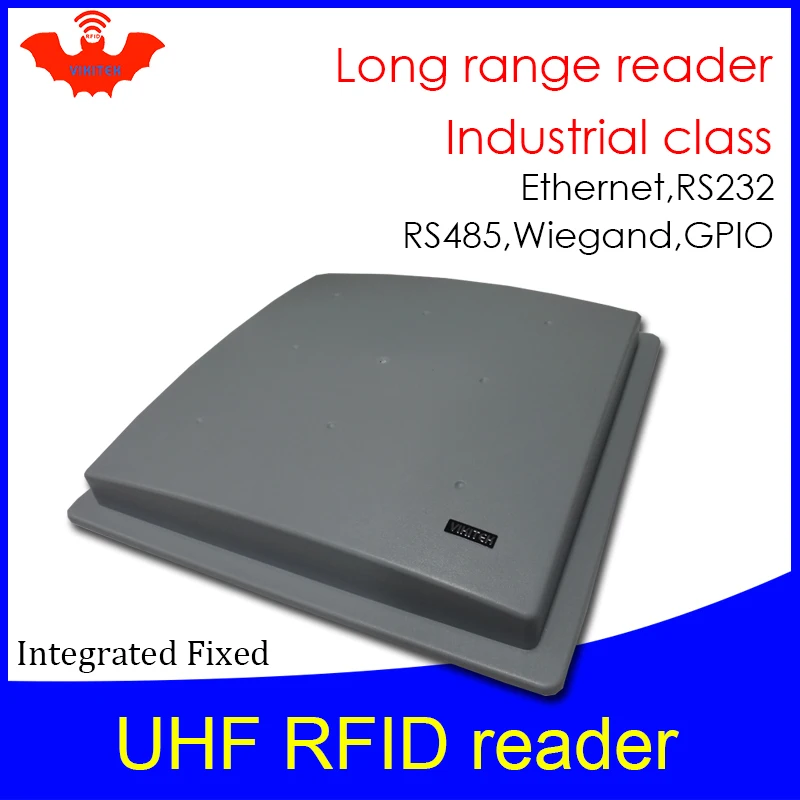 

UHF RFID reader middle range (more than 6m) VIKITEK 61M manufactury Access control rs232 485 wiegand ethernet Integrated Reader