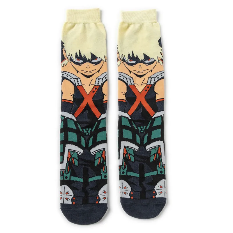 Anime My Hero Academia Izuku Midoriya All Might Bakugou Katsuki Todoroki Shouto Cosplay Character Crew Socks