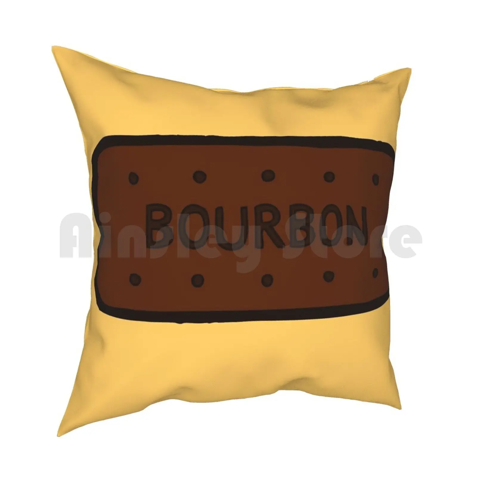 Chocolate Bourbon Biscuit Pillow Case Printed Home Soft Throw Pillow Bourbon Biscuit Brown Chocolate Funny Fun Novelty