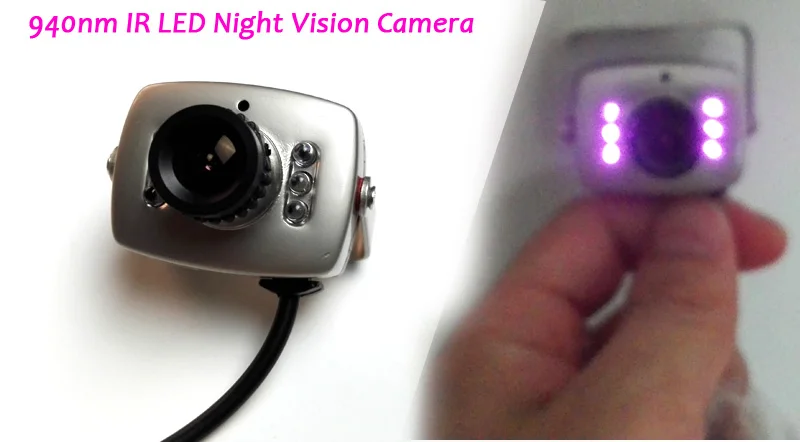 940nm Infrared Night Vision Camera 600TVL Mini CVBS Super Color Security Camera Video Audio indoor Surveillance Cameras