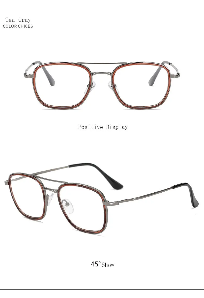 Legierung Gläser Rahmen Unisex Brille Vollrand Brillen Anti Blue Ray Frühling Scharniere Kurzsichtige Brillen Heißer Verkauf – Detail 10