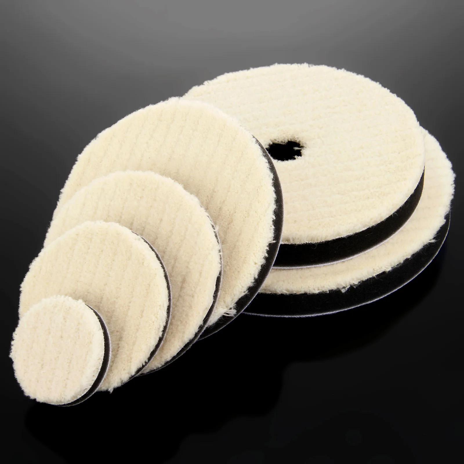 2Pcs 2/3/4/5/6/7 Inch Car Polishing Disc Wool Polishing Pad for Car Polisher Detail Mirror Finish Polish 50/80/100/125/150/180mm