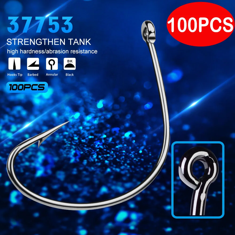 

100Pcs fishing hook grappling hook single hook high carbon steel with barb hook in bulk circle hooks fishing fishing gear tackle