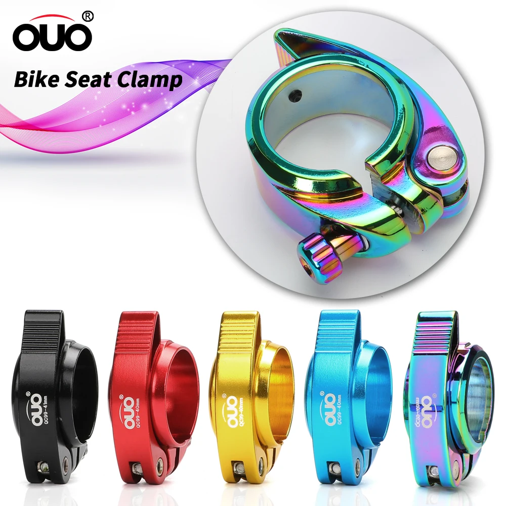 OUO Folding Bike QR Seatpost Clamp 41mm 40mm Quick Release Seat Tube Clamp For Dahon Aluminum Alloy Seatpost Clip BMX Seat Post