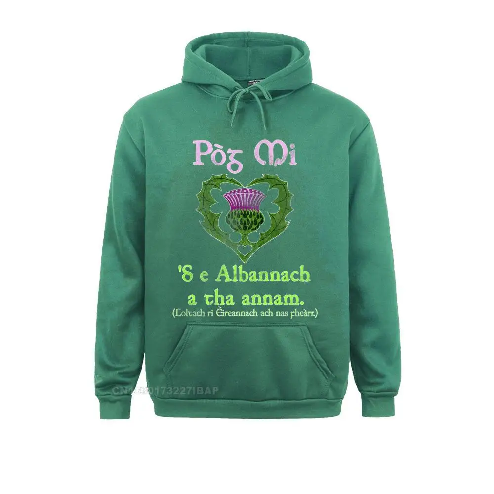 St. Patrick's Day Funny Kiss Me I'm Scottish In Gaelic Premium Hip Hop Preppy Style Sweatshirts Boy Hoodies Youthful Hoods