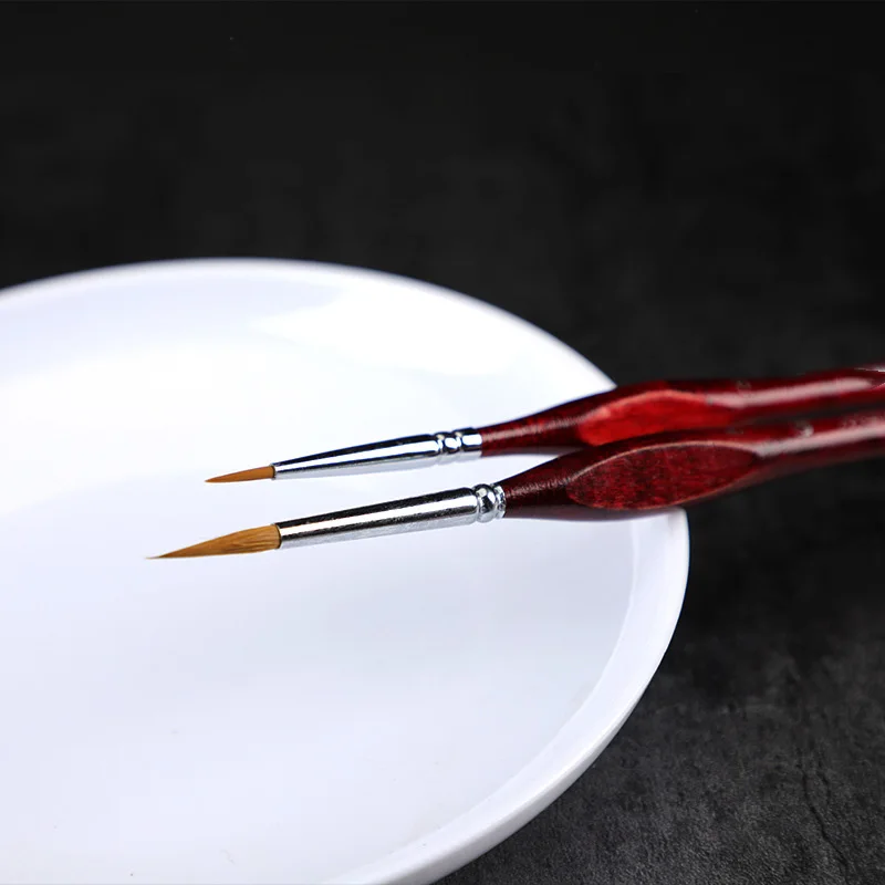 9pcs/set Fine Hand Painted Thin Hook Line Pen Sable Hair Paint Brush Gouache Watercolor Oil Painting Pen For Artist Accessories