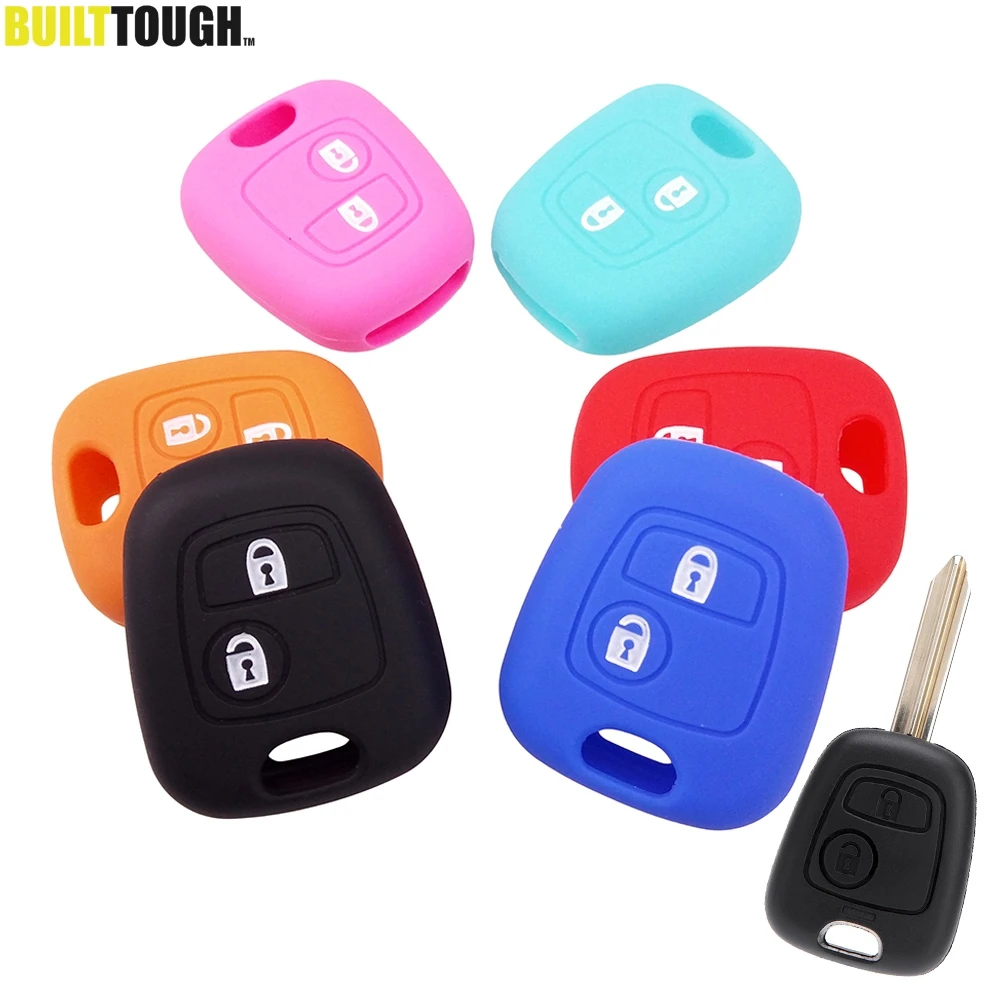 2 Button Silicone Key Cover Fit For Citroen C1 C2 C3 C4 Xsara Picasso Peugeot 106 107 206 207 307 Aygo Remote Case Fob